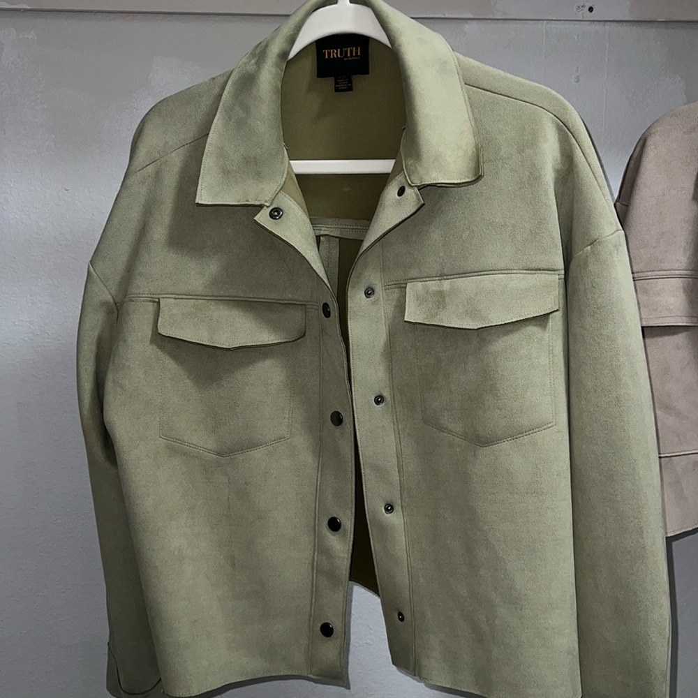 Womens green suede jacket